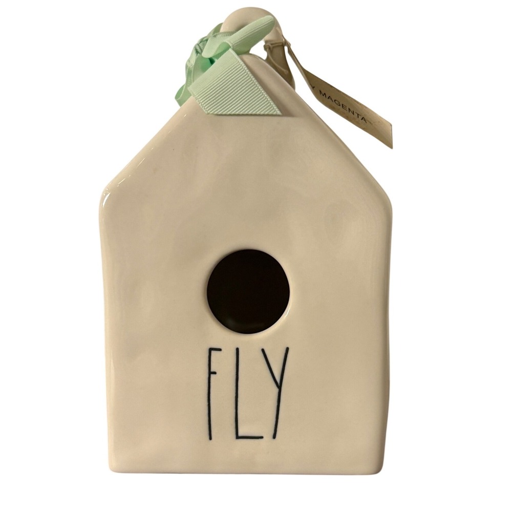 Rae Dunn Fly Birdhouse Ceramic Nest Sketch Cream Farmhouse Decor NWT